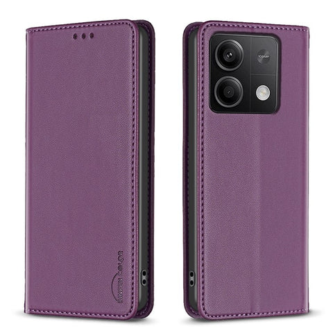 BINFEN COLOR BF18 For Xiaomi Redmi Note 13 4G Phone Case Card Holder Cover Magnetic Absorption