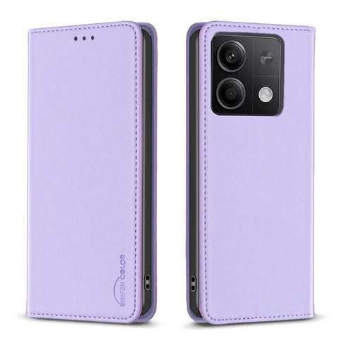 BINFEN COLOR BF18 For Xiaomi Redmi Note 13 4G Phone Case Card Holder Cover Magnetic Absorption