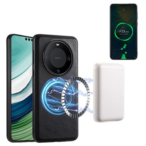 DENIOR For Huawei Mate 60 Magnetic Case Cowhide Texture