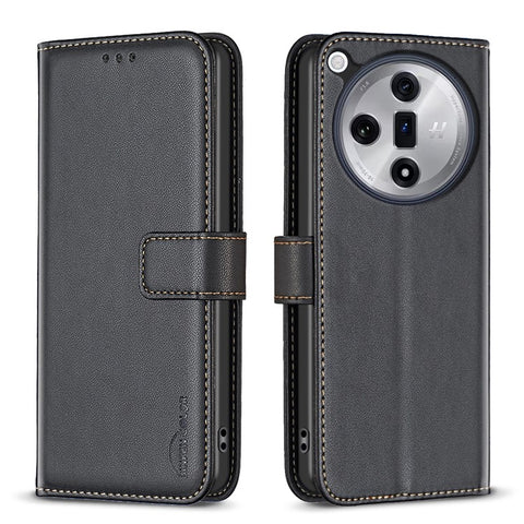 BINFEN COLOR BF17 For Oppo Find X7 5G Leather Case Stand Wallet Phone Cover