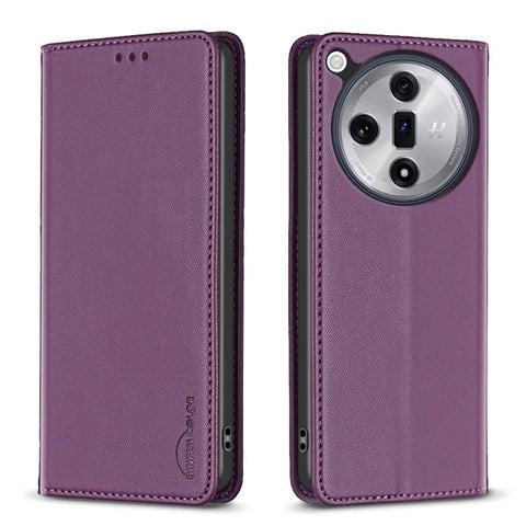 BINFEN COLOR BF18 For Oppo Find X7 5G Phone Case Leather Cover with Card Slots