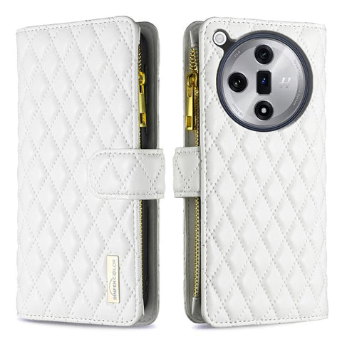 BINFEN COLOR BF Style-15 For Oppo Find X7 5G Case Phone Leather Cover Zipper Pocket