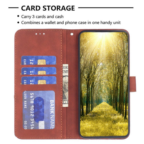BINFEN COLOR For Oppo Find X7 5G Phone Cases Wallet Stand Geometry Imprint Leather Cover