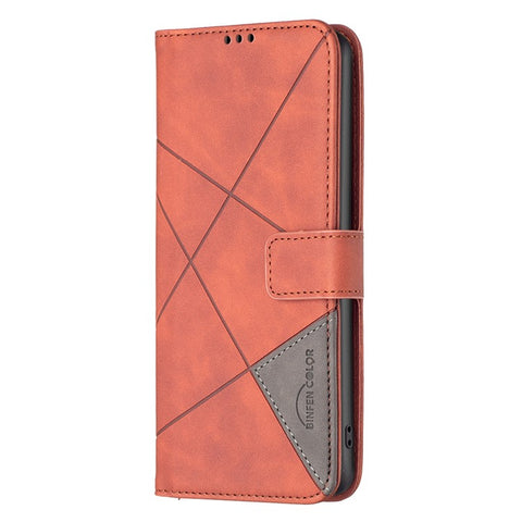 BINFEN COLOR For Oppo Find X7 5G Phone Cases Wallet Stand Geometry Imprint Leather Cover