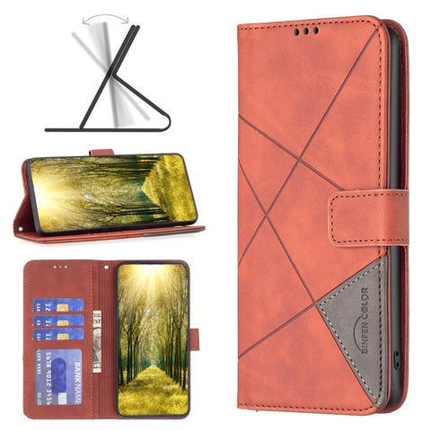 BINFEN COLOR For Oppo Find X7 5G Phone Cases Wallet Stand Geometry Imprint Leather Cover