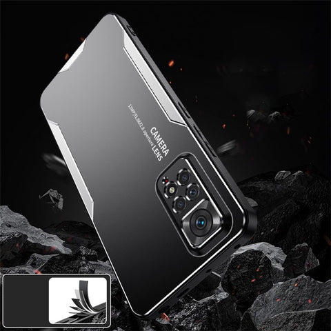 For Xiaomi Redmi Note 11 Pro Case Aluminium Alloy+TPU+PC Airbag Protection Phone Cover