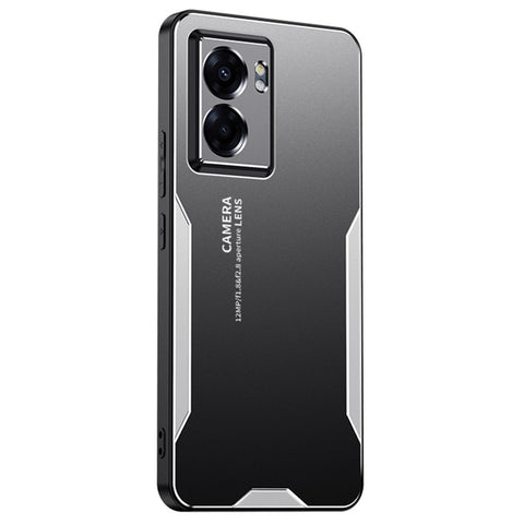 For Oppo A57 (2022) 5G /  A77 5G Cell Phone Case Frosted PC+TPU+Aluminum Alloy Cover