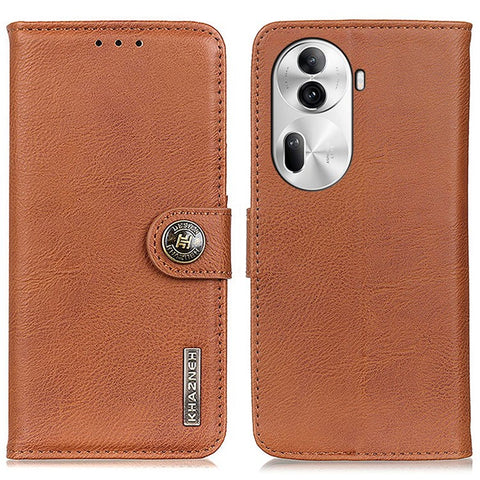 KHAZNEH For Oppo Reno11 Pro 5G (Global) / Reno11 (China) 5G Leather Wallet Phone Case Cowhide Texture