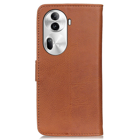 KHAZNEH For Oppo Reno11 Pro 5G (Global) / Reno11 (China) 5G Leather Wallet Phone Case Cowhide Texture