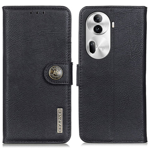 KHAZNEH For Oppo Reno11 Pro 5G (Global) / Reno11 (China) 5G Leather Wallet Phone Case Cowhide Texture