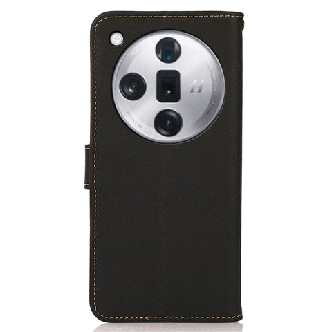 KHAZNEH For Oppo Find X7 Pro / Find X7 Ultra Genuine Cow Leather Phone Case RFID Blocking