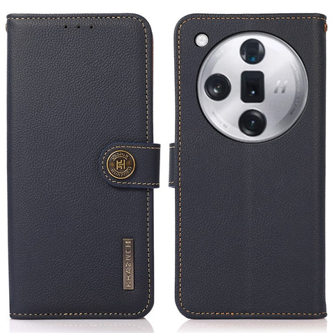 KHAZNEH For Oppo Find X7 Pro / Find X7 Ultra Genuine Cow Leather Phone Case RFID Blocking