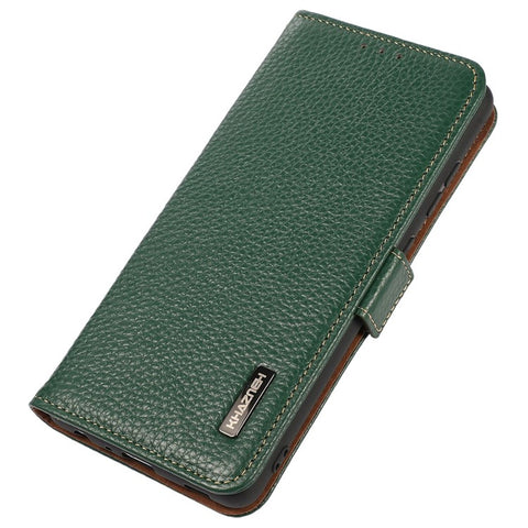 KHAZNEH For Oppo Find X7 5G Case Genuine Cow Leather+TPU Litchi Texture Phone Cover