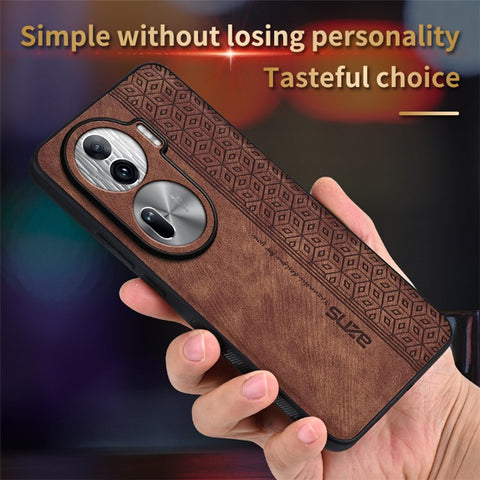 AZNS For Oppo Reno11 Pro 5G (Global) / Reno11 (China) 5G Case Imprinted PU Leather Coated TPU Phone Cover