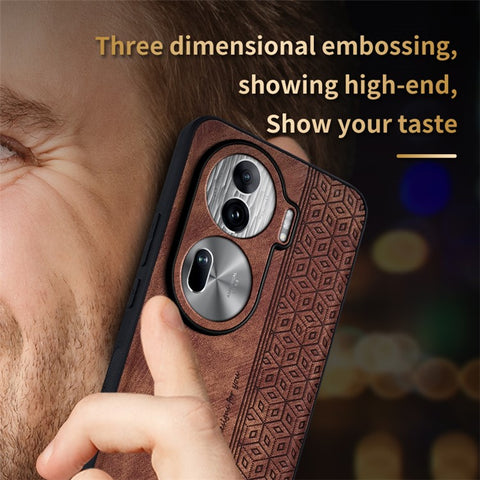 AZNS For Oppo Reno11 Pro 5G (Global) / Reno11 (China) 5G Case Imprinted PU Leather Coated TPU Phone Cover