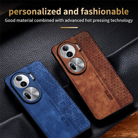 AZNS For Oppo Reno11 Pro 5G (Global) / Reno11 (China) 5G Case Imprinted PU Leather Coated TPU Phone Cover