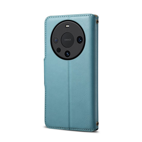 DENIOR For Huawei Mate 60 Leather Case Cowhide Texture Wallet Cover