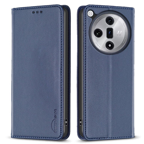 BINFEN COLOR BF18 For Oppo Find X7 Ultra Phone Cover Magnetic Closure Flip Leather Case