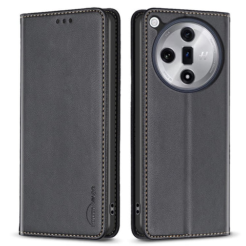 BINFEN COLOR BF18 For Oppo Find X7 Ultra Phone Cover Magnetic Closure Flip Leather Case