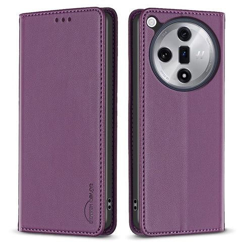 BINFEN COLOR BF18 For Oppo Find X7 Ultra Phone Cover Magnetic Closure Flip Leather Case