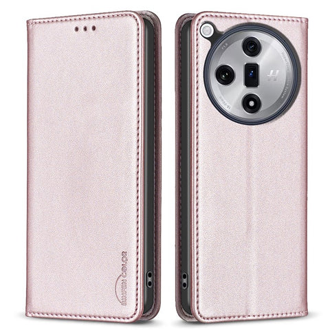 BINFEN COLOR BF18 For Oppo Find X7 Ultra Phone Cover Magnetic Closure Flip Leather Case