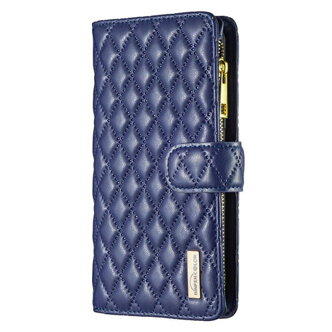 BINFEN COLOR BF Style-15 For Oppo Find X7 Ultra Case Rhombus Imprinted Zipper Pocket Phone Cover
