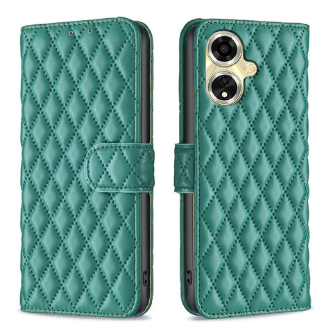 BINFEN COLOR BF Style-14 For Oppo A59 5G Case Rhombus Leather Card Holder Phone Cover