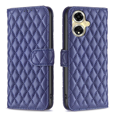 BINFEN COLOR BF Style-14 For Oppo A59 5G Case Rhombus Leather Card Holder Phone Cover