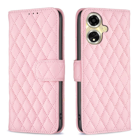 BINFEN COLOR BF Style-14 For Oppo A59 5G Case Rhombus Leather Card Holder Phone Cover