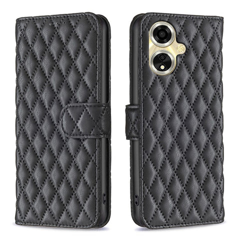 BINFEN COLOR BF Style-14 For Oppo A59 5G Case Rhombus Leather Card Holder Phone Cover