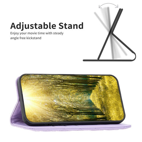 BINFEN COLOR BF Style-16 For Oppo A59 5G Phone Case with Card Holder Rhombus Grid Cover