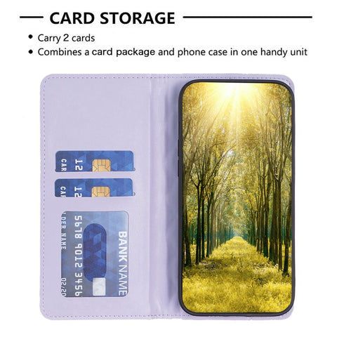 BINFEN COLOR BF Style-16 For Oppo A59 5G Phone Case with Card Holder Rhombus Grid Cover