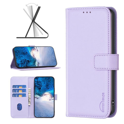 BINFEN COLOR BF17 For Oppo A59 5G Magnetic Phone Case PU Leather Cover with Card Holder