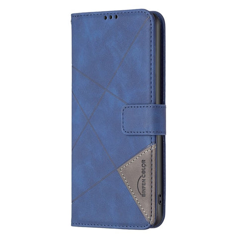 BINFEN COLOR For Oppo A59 5G Phone Cases Wallet Stand Geometry Imprint Leather Cover