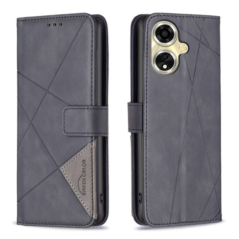 BINFEN COLOR For Oppo A59 5G Phone Cases Wallet Stand Geometry Imprint Leather Cover