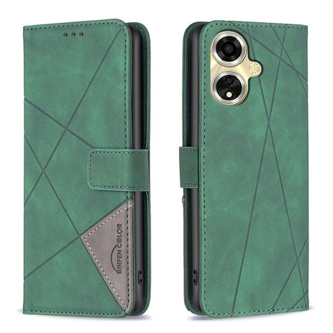 BINFEN COLOR For Oppo A59 5G Phone Cases Wallet Stand Geometry Imprint Leather Cover