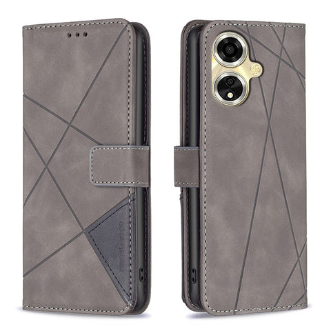 BINFEN COLOR For Oppo A59 5G Phone Cases Wallet Stand Geometry Imprint Leather Cover