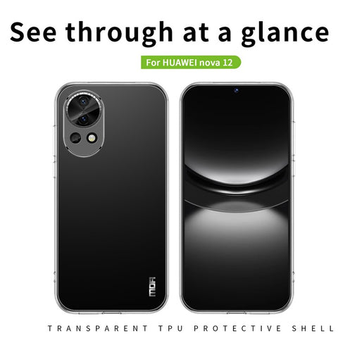 MOFI For Huawei nova 12 5G Phone Case Transparent Soft TPU Protective Cover