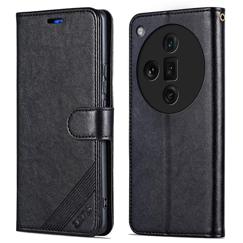 AZNS For Oppo Find X7 Ultra Leather Case Flip Wallet Phone Stand Shockproof Cover