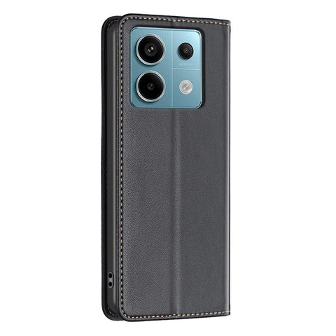 BINFEN COLOR BF18 For Xiaomi Redmi Note 13 Pro 4G / Poco M6 Pro 4G Leather Case with Card Holder Magnetic Auto-absorbed