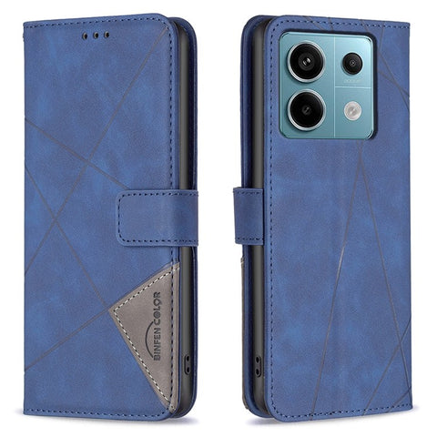 BINFEN COLOR For Xiaomi Redmi Note 13 Pro 4G / Poco M6 Pro 4G Phone Cases Wallet Stand Geometry Imprint Leather Cover