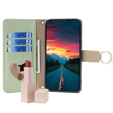 For OnePlus 10T 5G Case Zipper Wallet Mirror Leather Phone Bag Cover with Chain Strap