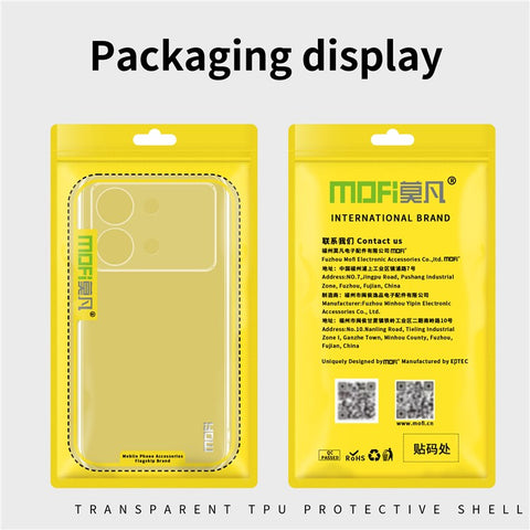 MOFI For Xiaomi Redmi Note 13R Pro 5G TPU Case Slim Fit Transparent Phone Cover
