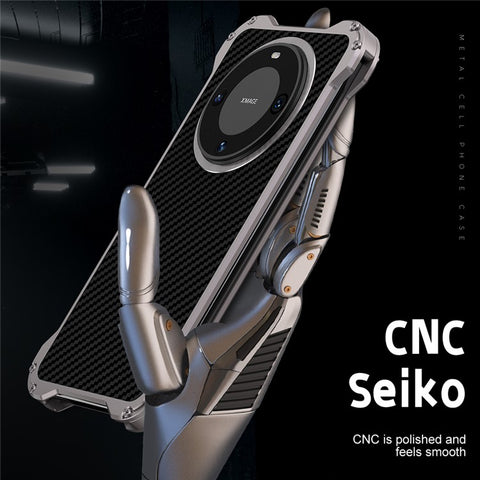 R-JUST RJ-51 For Huawei Mate 60 Pro Case Hollow PC + Aluminum Alloy Shockproof Phone Cover