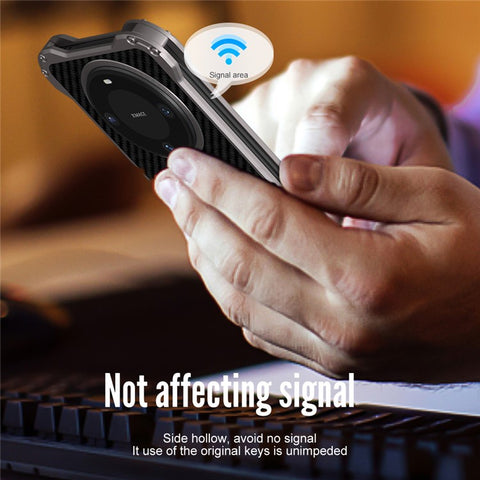 R-JUST RJ-51 For Huawei Mate 60 Pro Case Hollow PC + Aluminum Alloy Shockproof Phone Cover