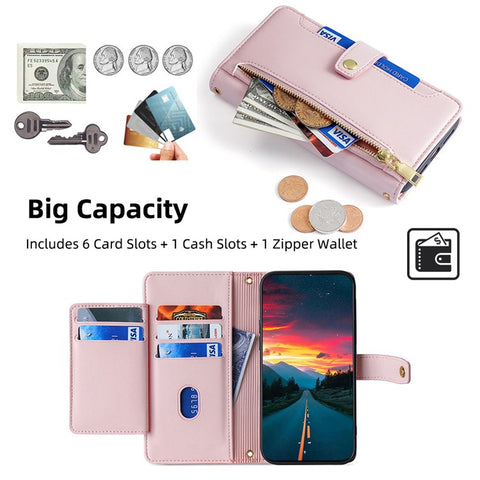 For Xiaomi Redmi Note 11 Pro / Note 11 Pro+ 5G Leather Case Zipper Pocket Crossbody Phone Cover