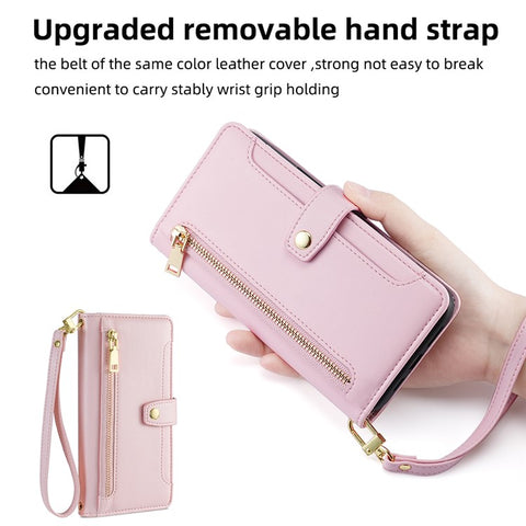 For Xiaomi Redmi Note 11 Pro / Note 11 Pro+ 5G Leather Case Zipper Pocket Crossbody Phone Cover