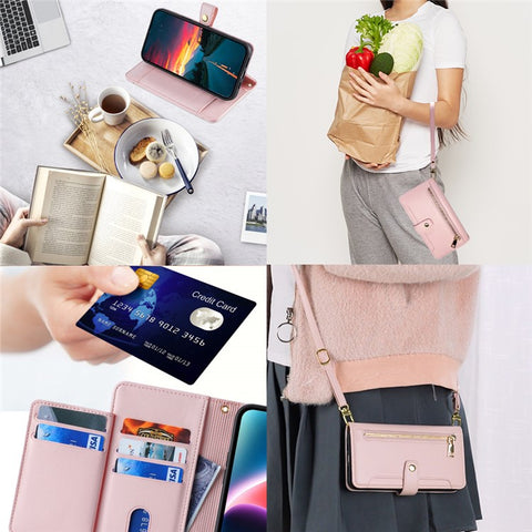 For Xiaomi Redmi Note 11 Pro / Note 11 Pro+ 5G Leather Case Zipper Pocket Crossbody Phone Cover