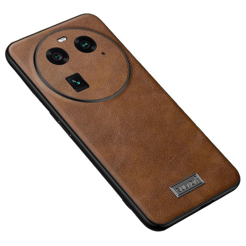 SULADA For Oppo Find X6 Phone Cover PU Leather Coated TPU+PC Anti-fall Back Case