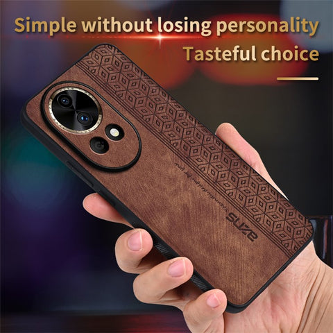 AZNS For Huawei nova 12 5G Cell Phone Case Anti-scratch Imprinted Leather + TPU Back Cover